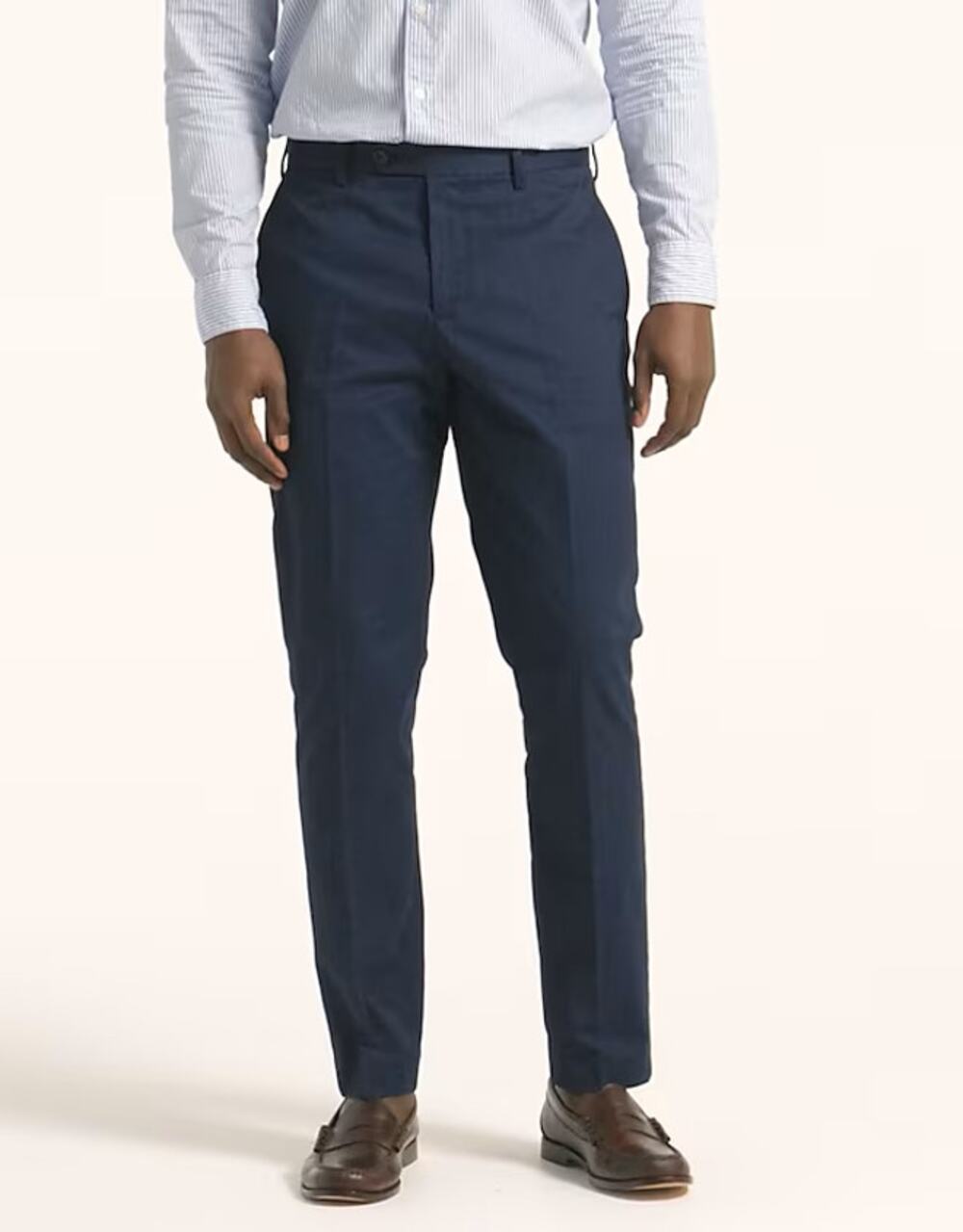 J.Crew Bowery Chino Dress Pants Mens 36x32 Navy Blue Stretch Flat Front Unlined